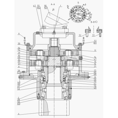 Механизм поворота c гидромотором Bosch-Rexroth (с 1.07.2007 г.)